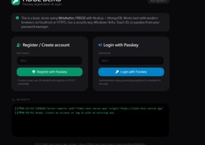 Fast IDentity Online 2 (FIDO2) Login demo